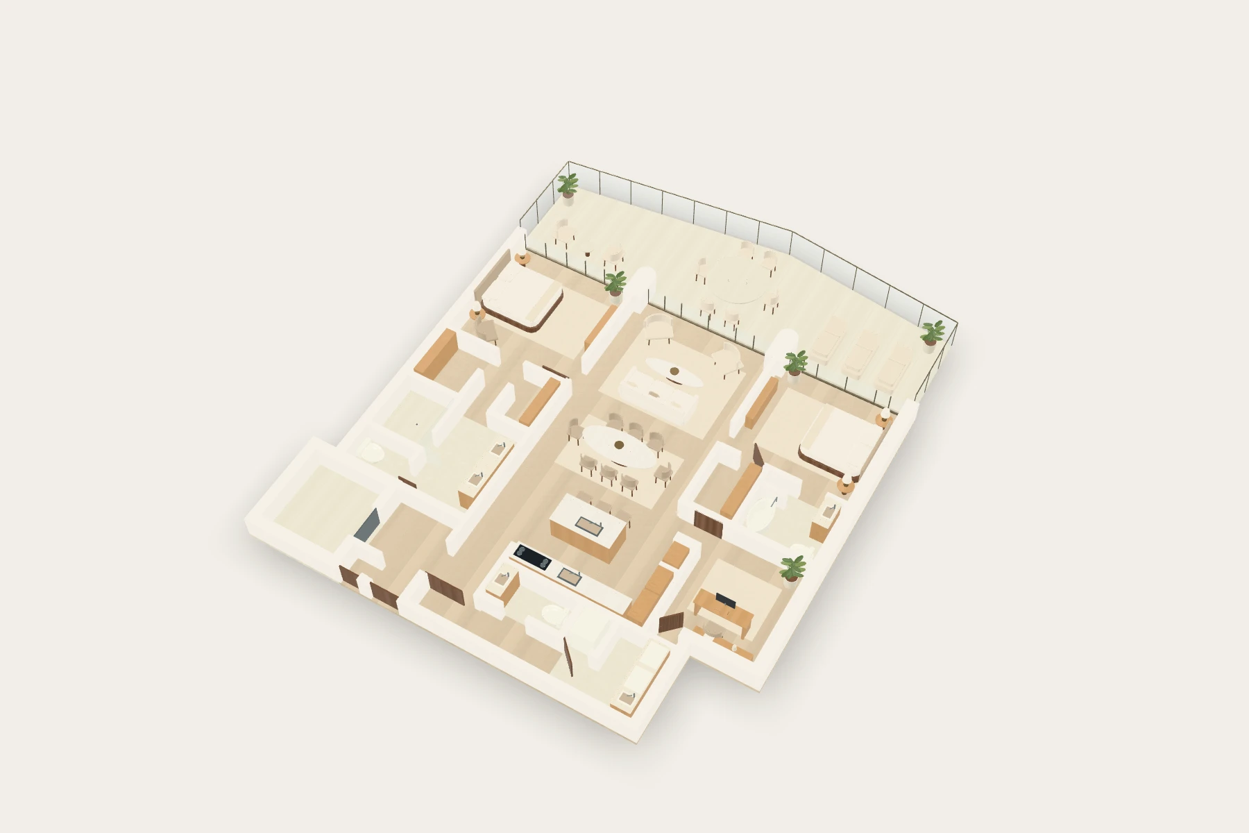 Interactive 3D floor plan of The Berkeley Residence D