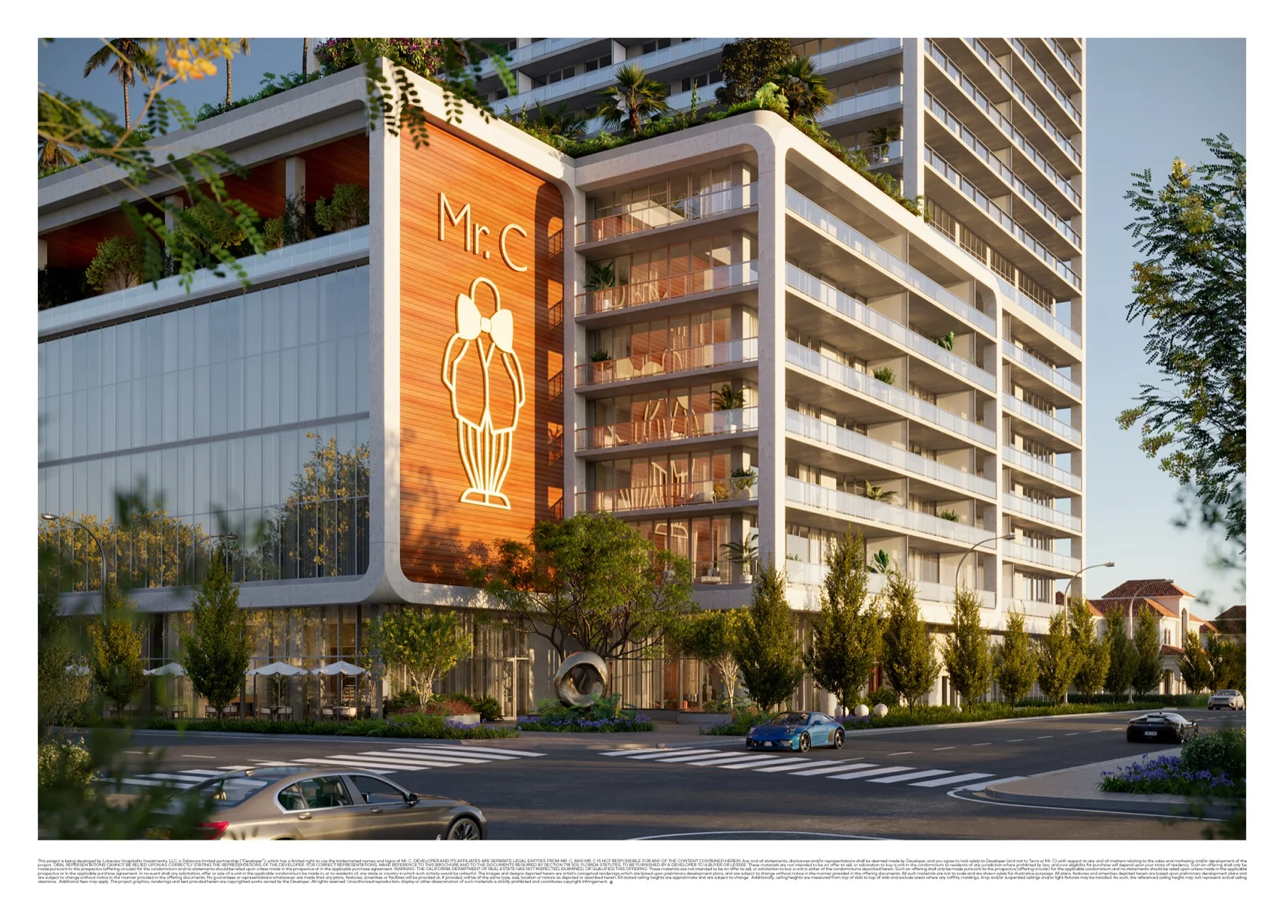 Mr. C Hotel & Residences West Palm Beach rendering of the exterior entrance
